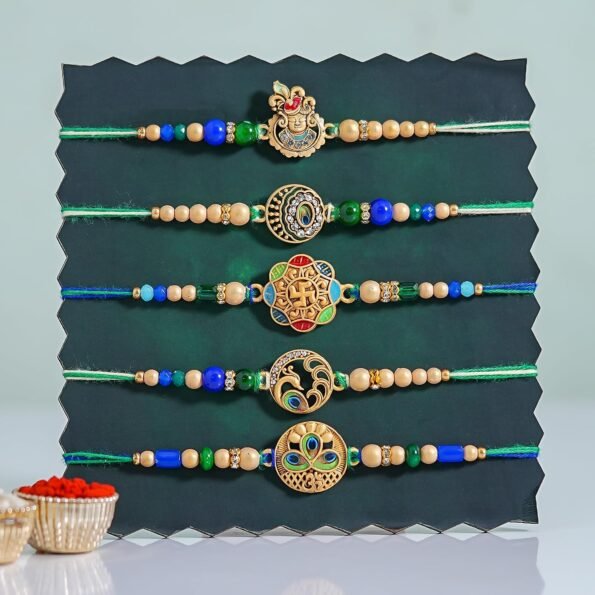TONKWALAS Multicolor Combo of 5 Rakhi